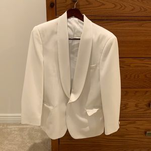 White Tuxedo Jacket - “First Nighter Formal Wear” brand.